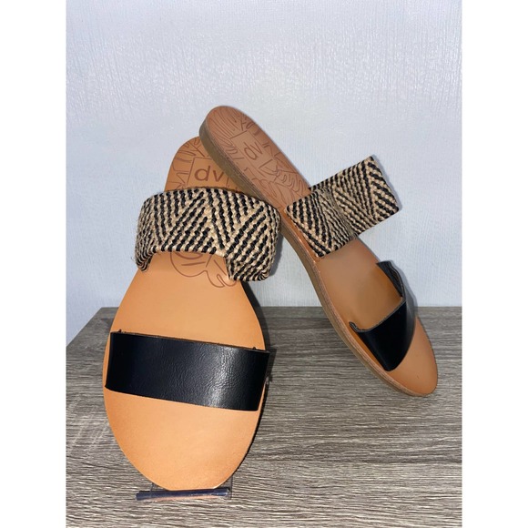 Dolce Vita Women’s Black & Tan Straw Sandals Size 7 (I) - Picture 2 of 6